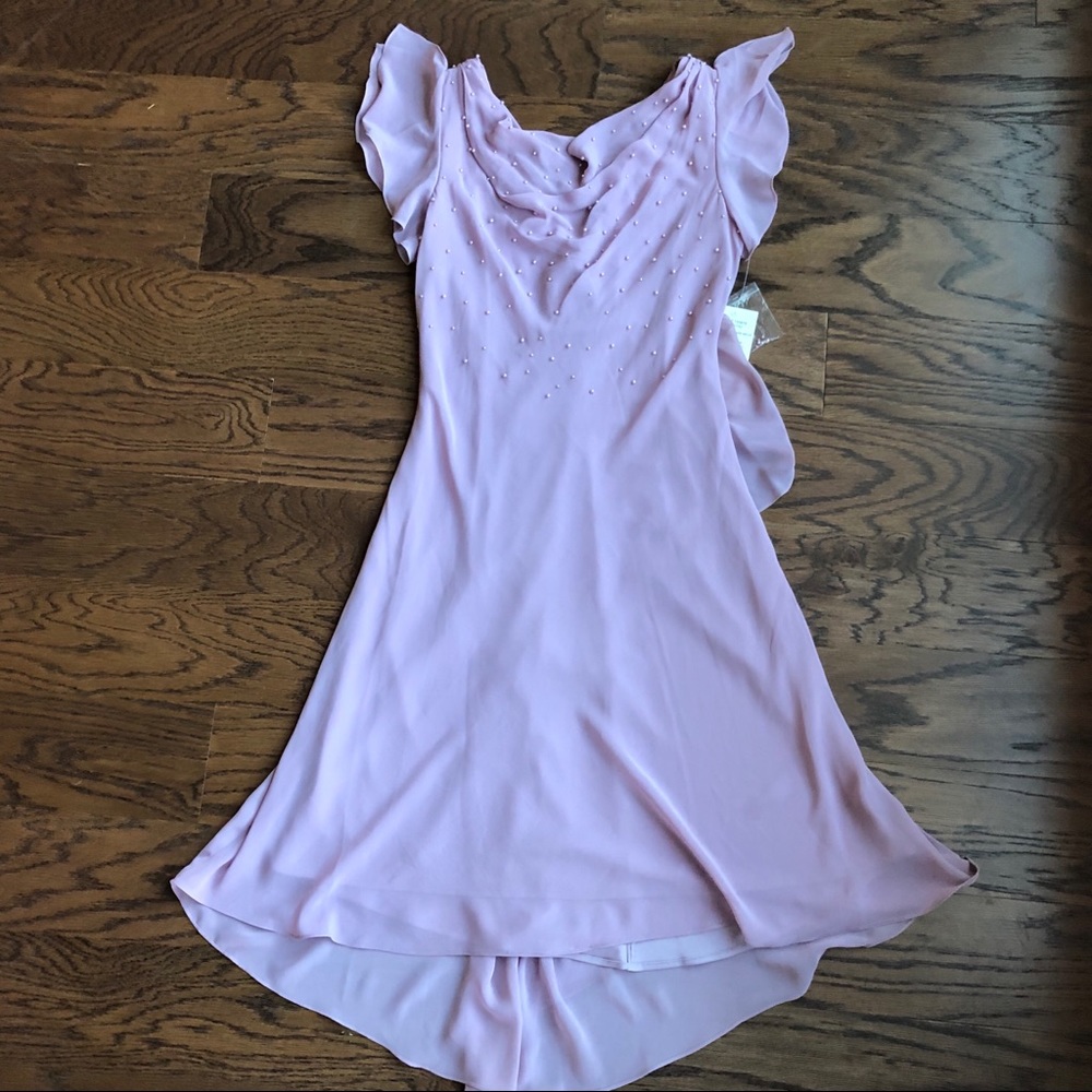 Lavender Scoop Neck Dress with Beading